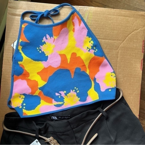 Zara MULTICOLOR HALTER TOP (M) - Picture 11 of 17